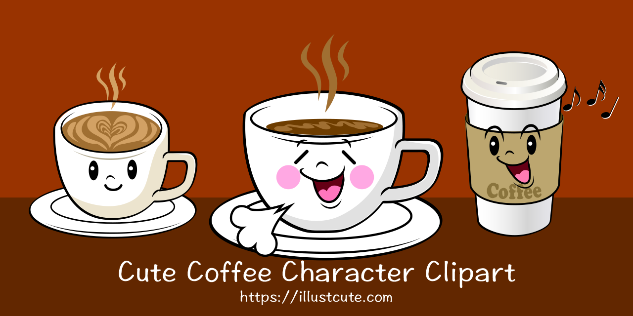 Cute Coffee Character Clipart