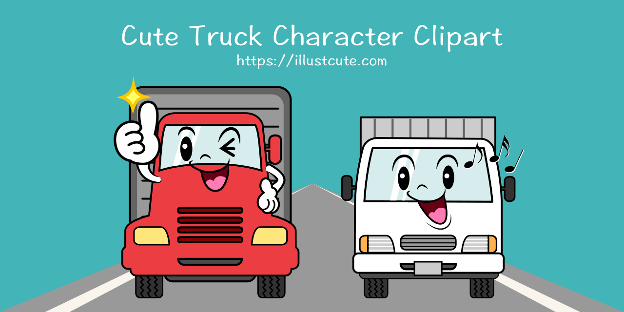 Cute Truck Character Clipart