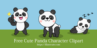 Cute Panda Character Clipart