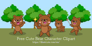 Cute Bear Character Clipart