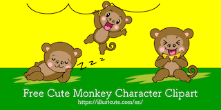 Cute Monkey Character Clipart