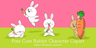 Cute Rabbit Character Clipart