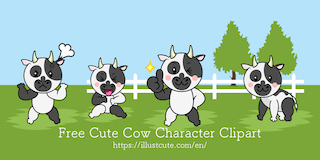 Cute Cow Character Clipart