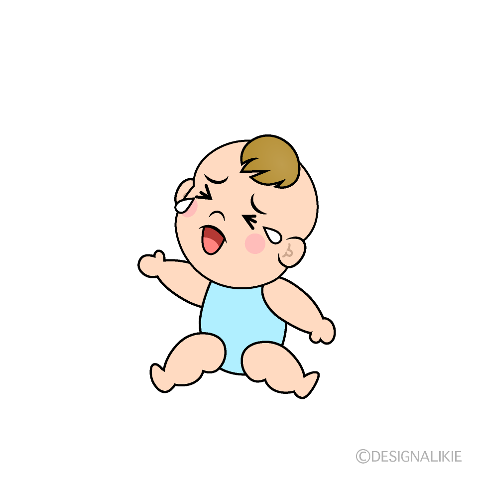かわいい泣く男の子の赤ちゃんのイラスト素材 Illustcute