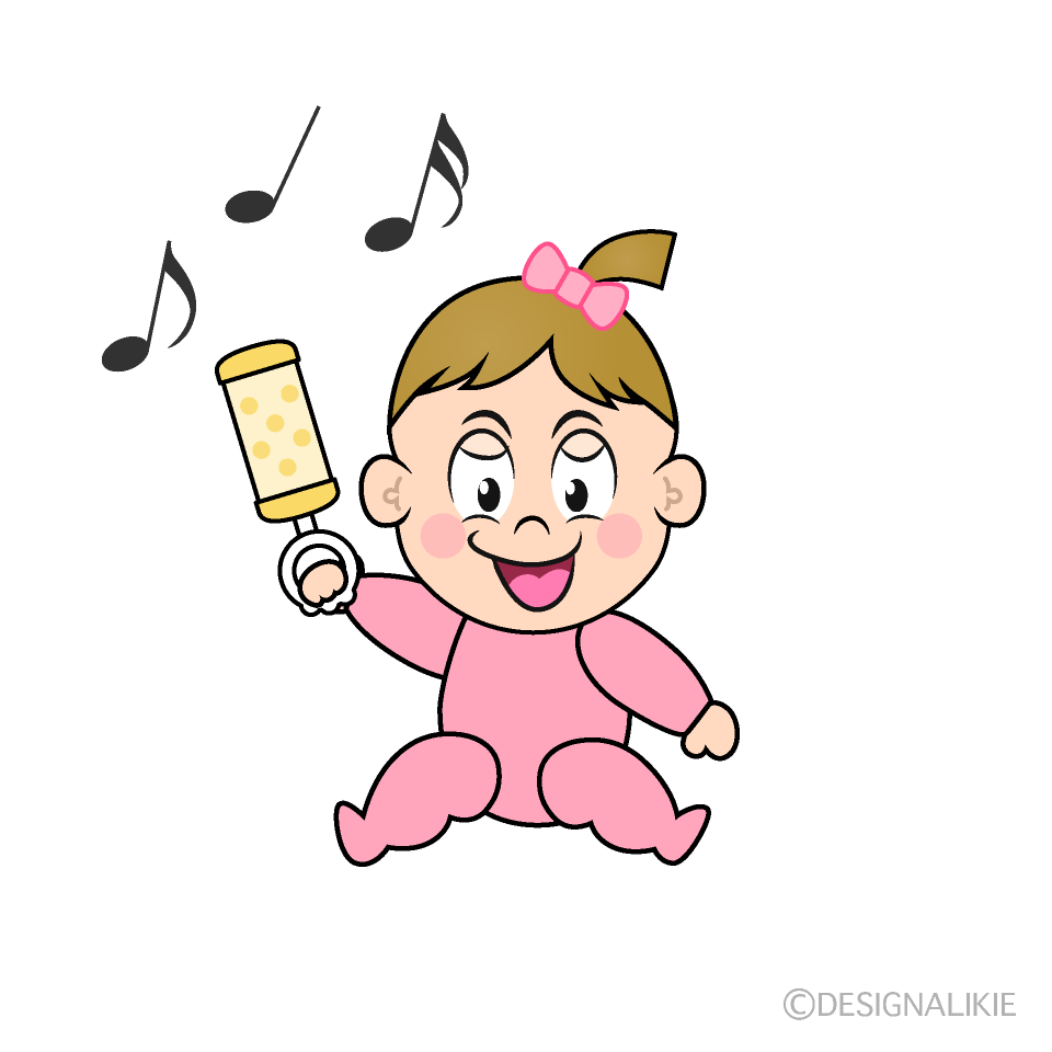かわいい踊る女の子の赤ちゃんのイラスト素材 Illustcute