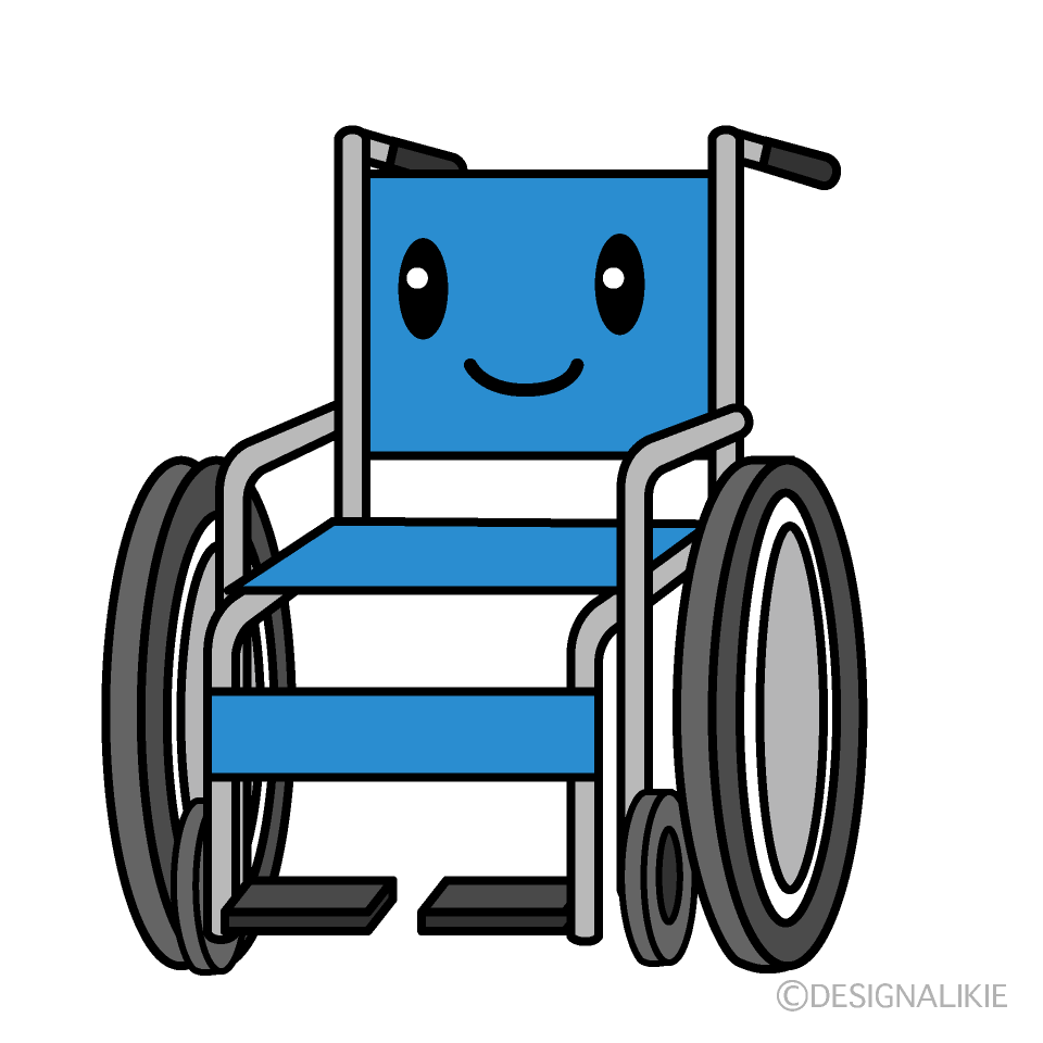 かわいい車椅子キャラクターのイラスト素材