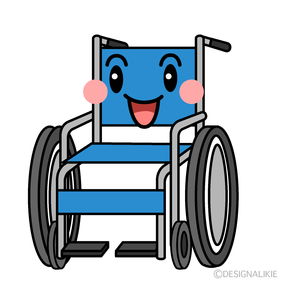 かわいい笑顔の車椅子イラスト