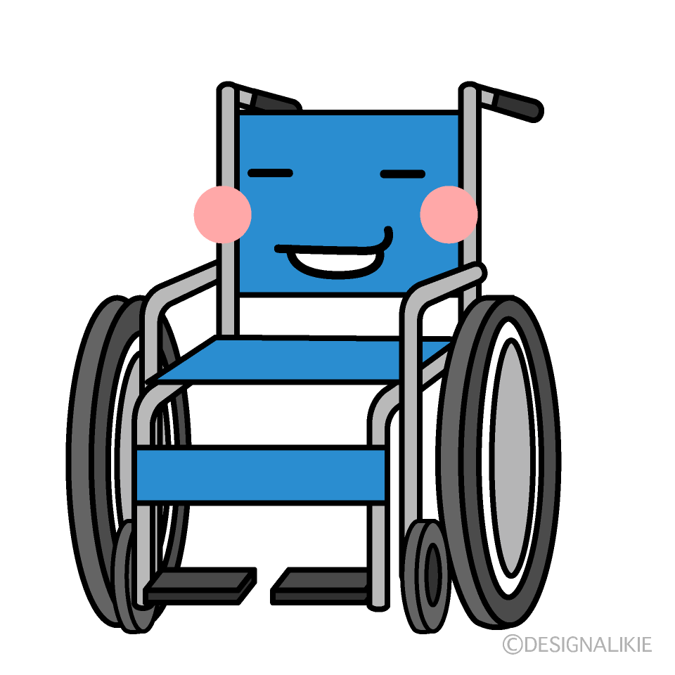 かわいいニヤリの車椅子イラスト