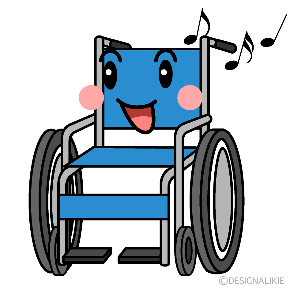 かわいい歌う車椅子イラスト