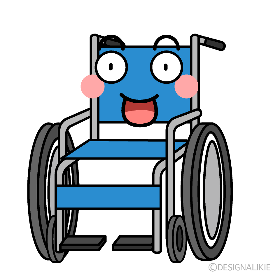 かわいい驚く車椅子イラスト