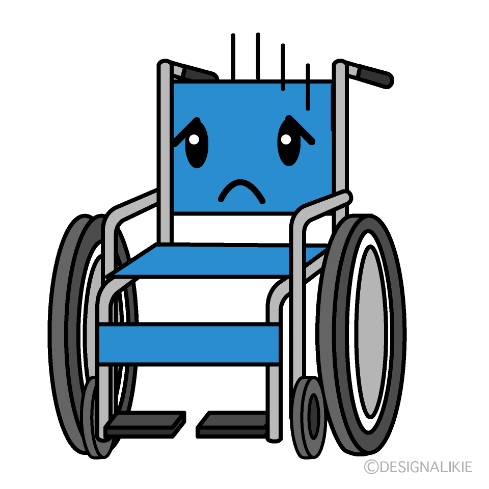 かわいい落ち込む車椅子イラスト
