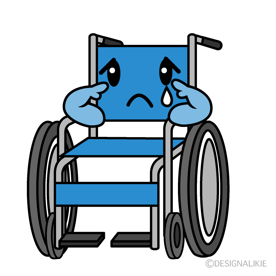 かわいい悲しい車椅子のイラスト素材 Illustcute