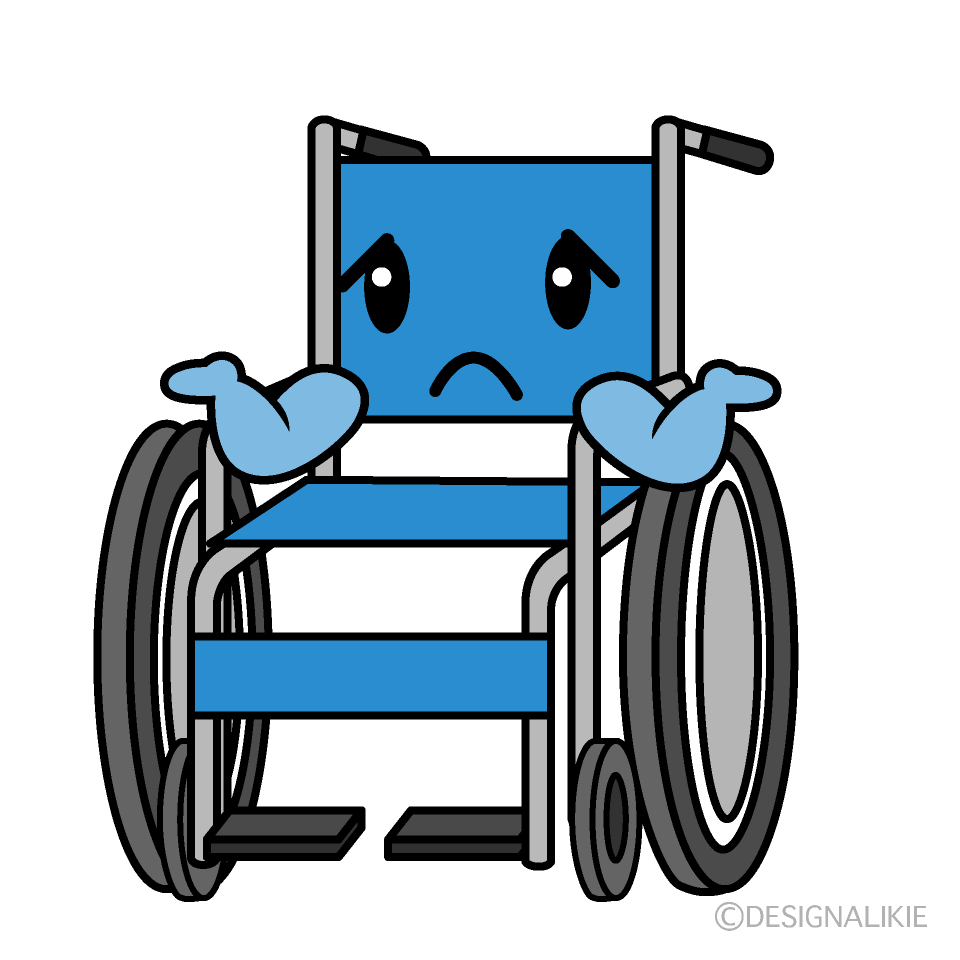 かわいい困る車椅子イラスト