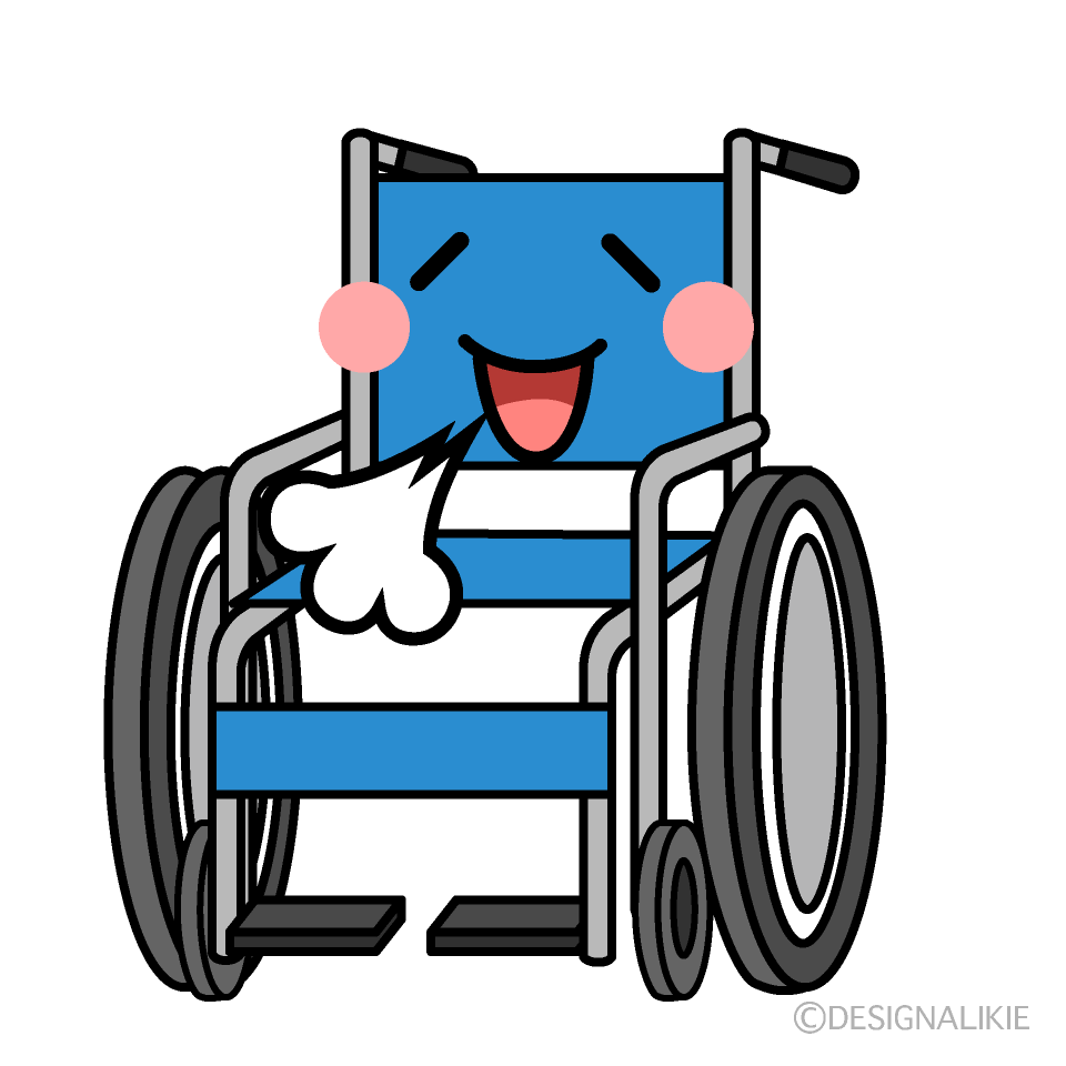 かわいいリラックスする車椅子イラスト