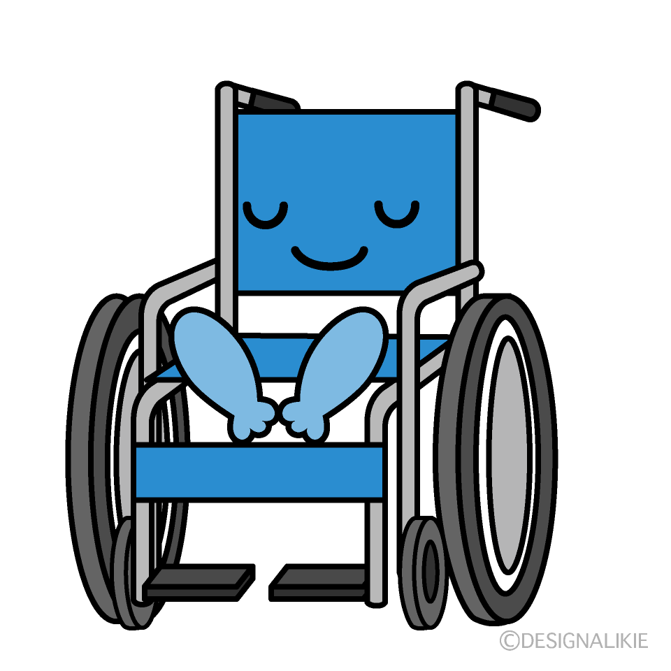 かわいいお辞儀する車椅子イラスト