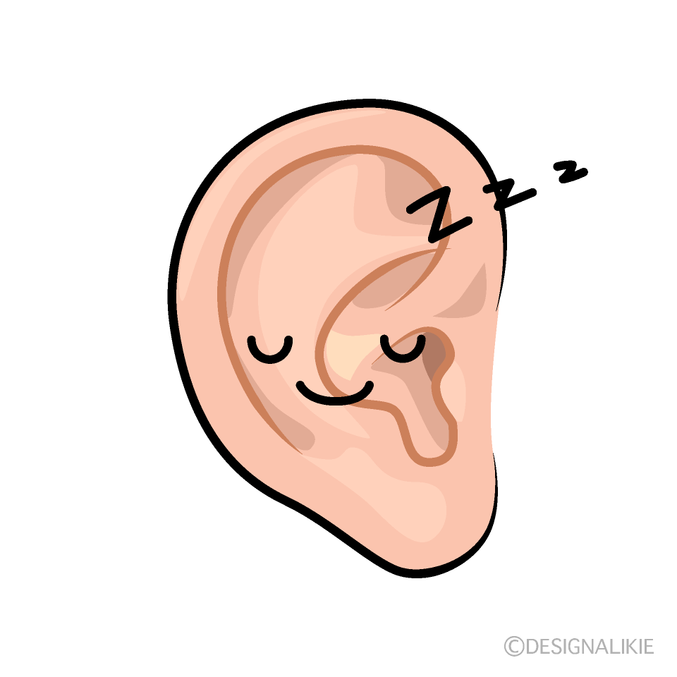 かわいい寝る耳のイラスト素材 Illustcute