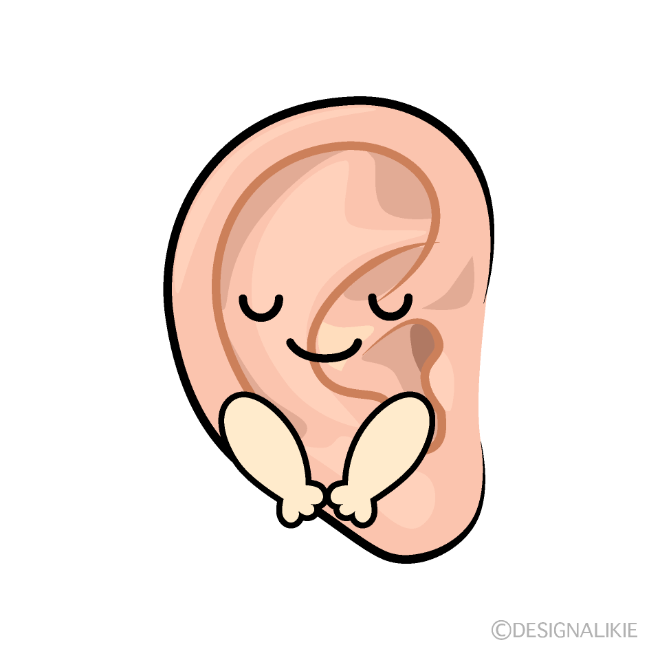 かわいいお辞儀する耳のイラスト素材 Illustcute