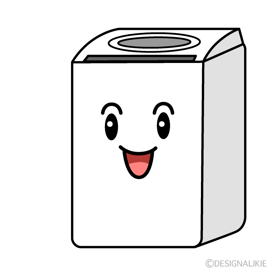 かわいい笑顔の洗濯機イラスト