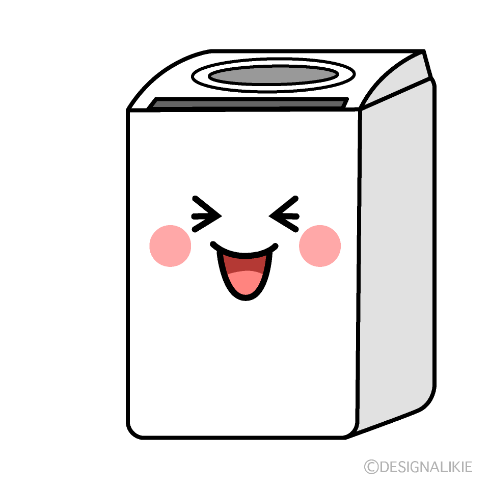 かわいい笑う洗濯機イラスト
