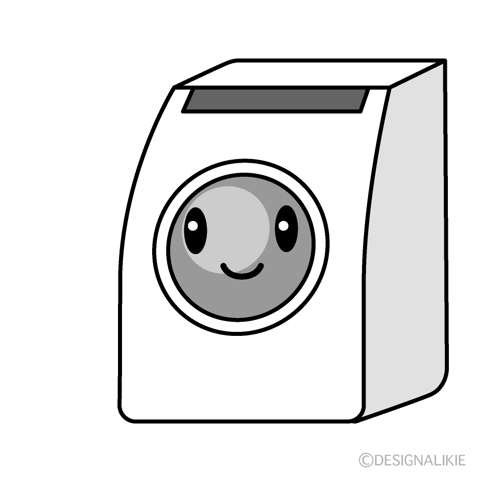かわいいドラム式洗濯機のイラスト素材 Illustcute