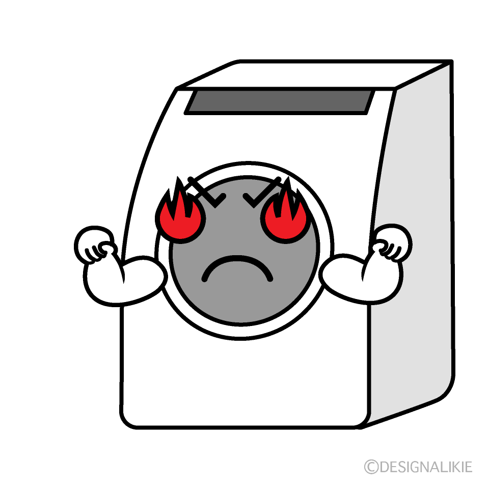かわいい熱意のドラム式洗濯機のイラスト素材 Illustcute