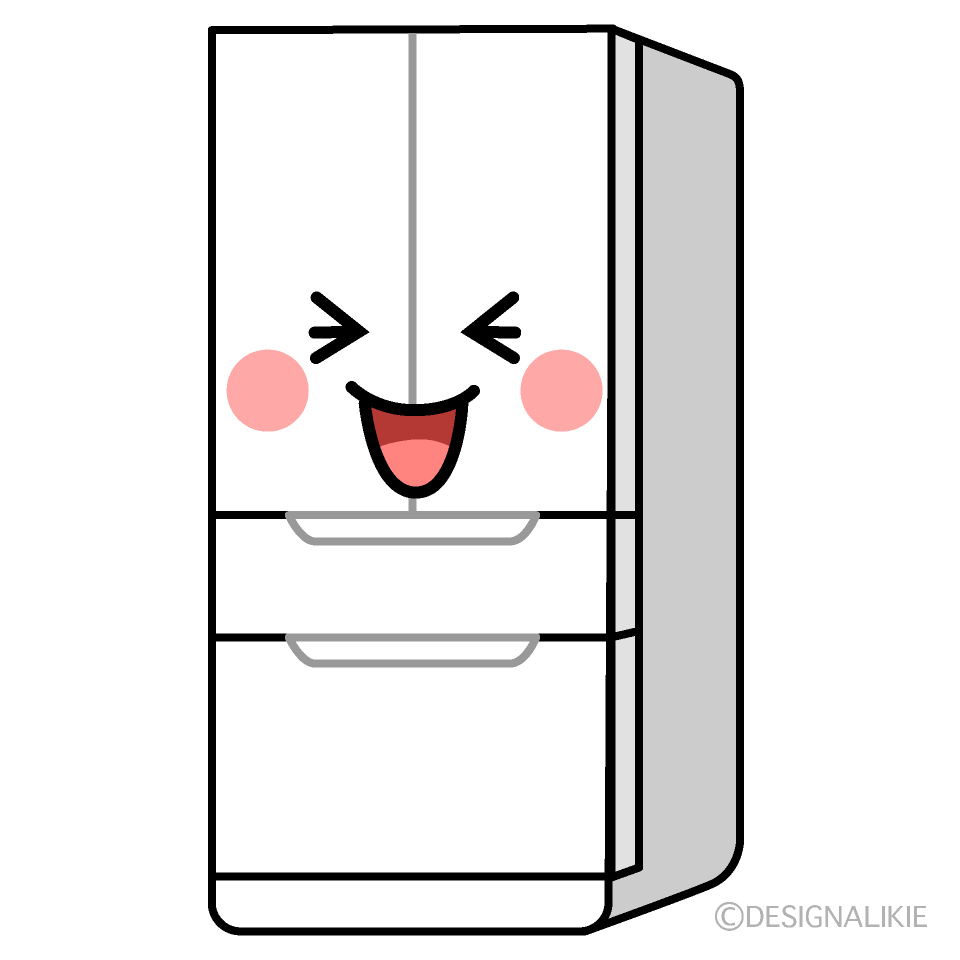 かわいい笑う冷蔵庫のイラスト素材 Illustcute
