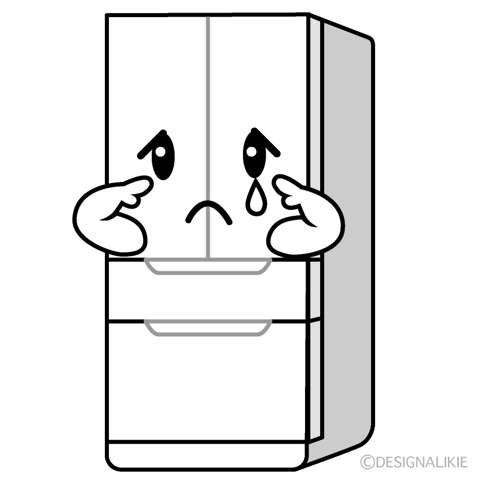 かわいい悲しい冷蔵庫のイラスト素材 Illustcute