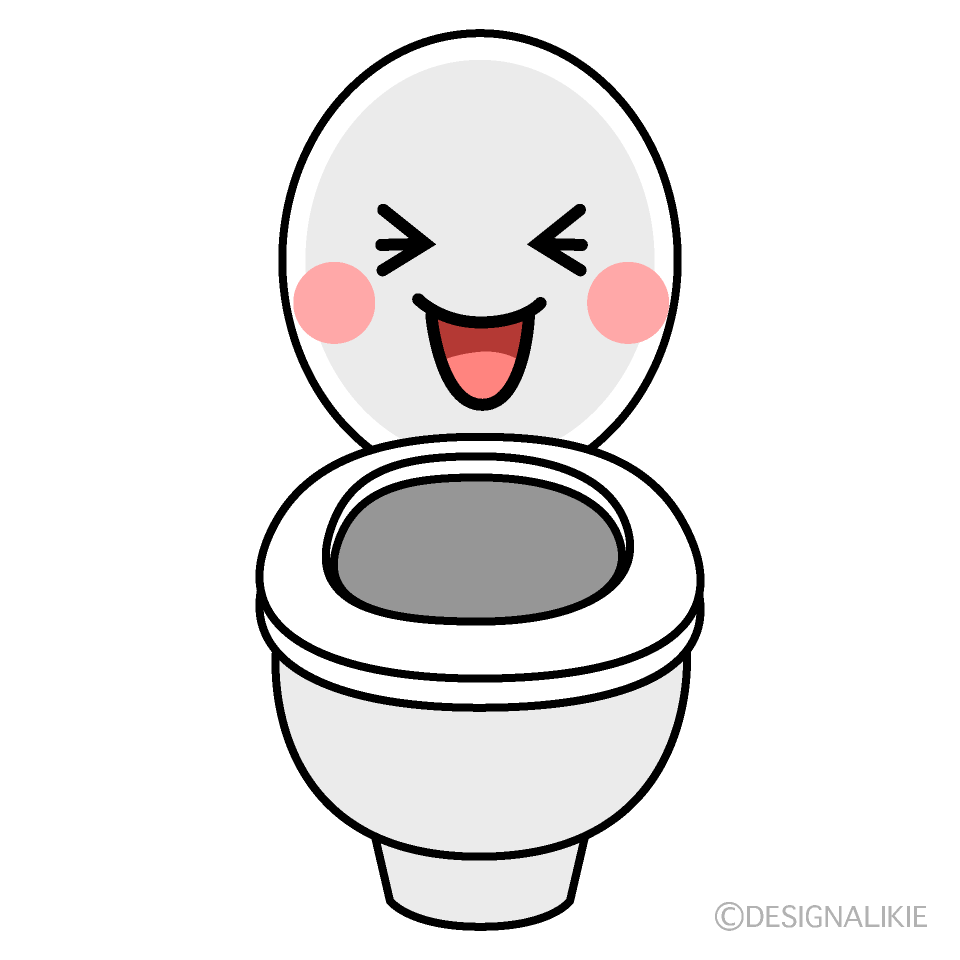 かわいい笑うトイレのイラスト素材｜IllustCute