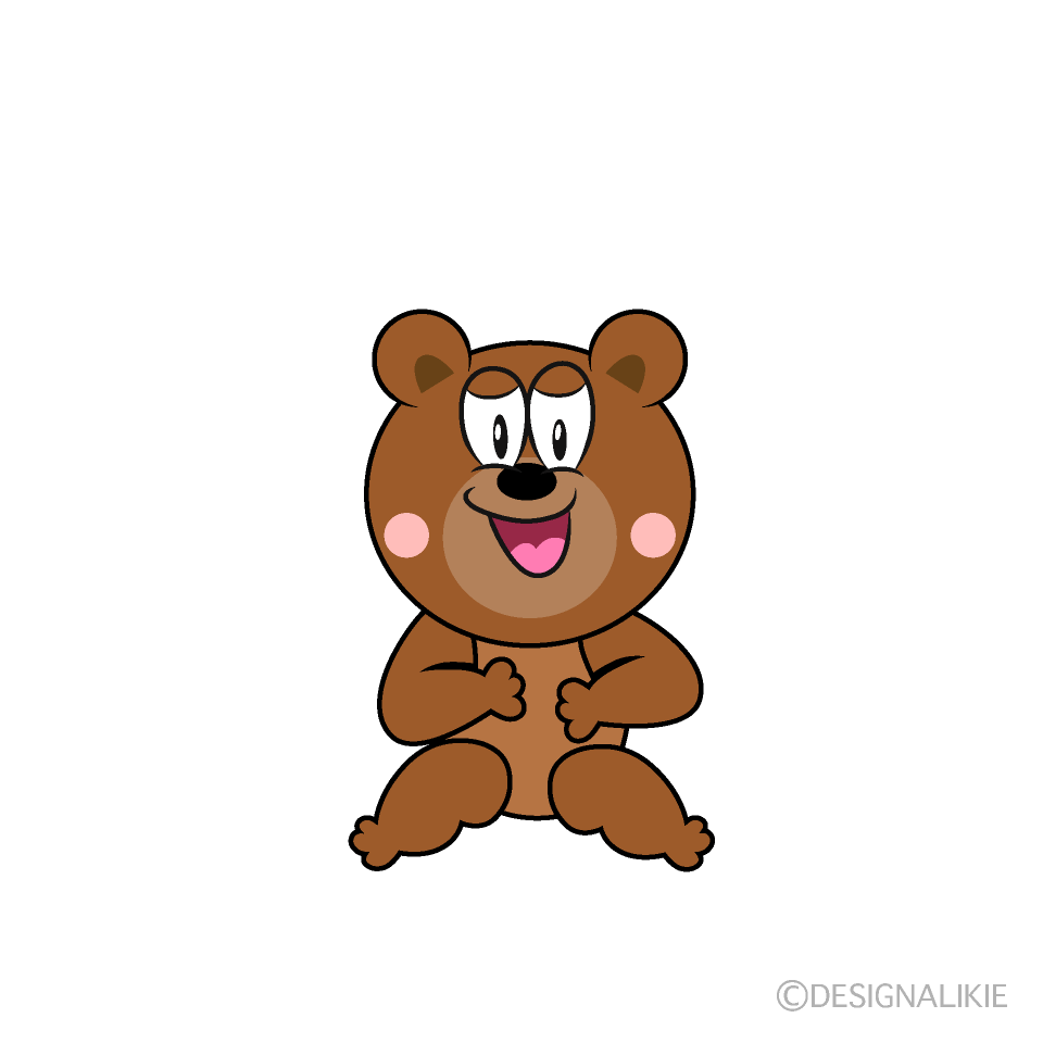 かわいい笑うクマのイラスト素材 Illustcute