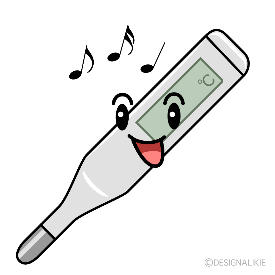 かわいい歌う体温計のイラスト素材 Illustcute
