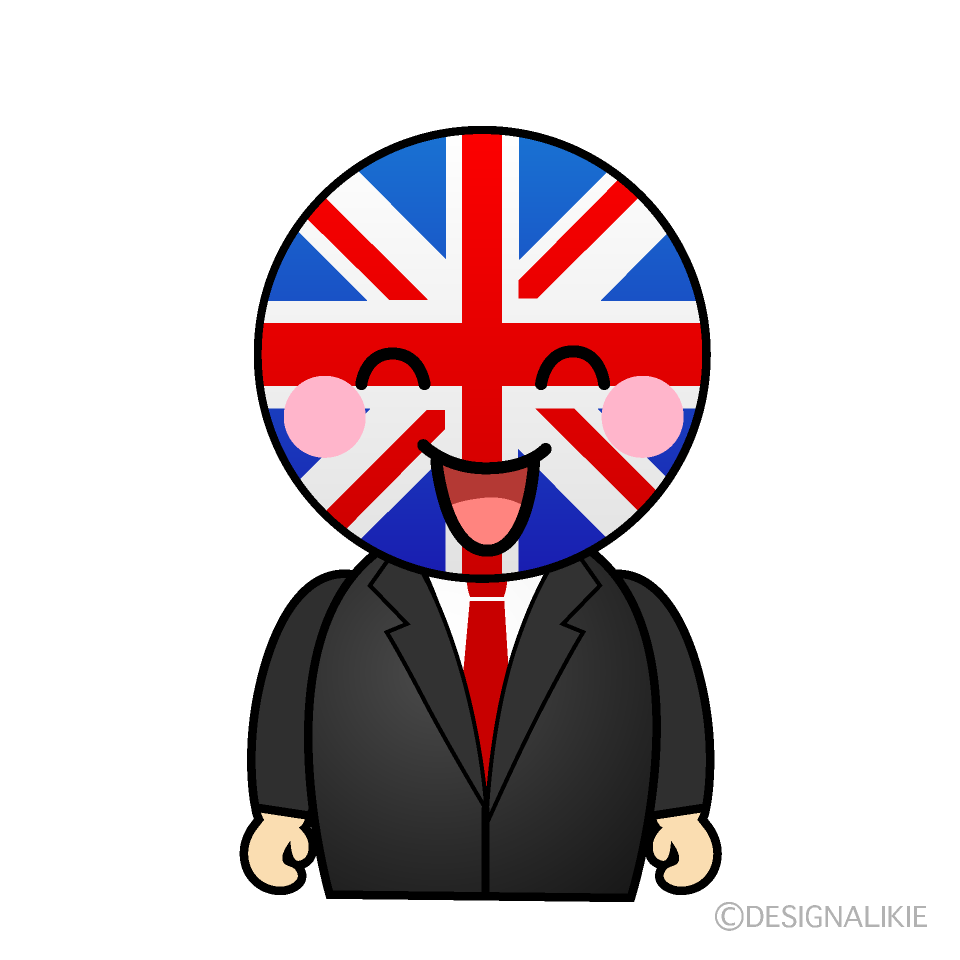 かわいい笑顔のイギリス人イラスト