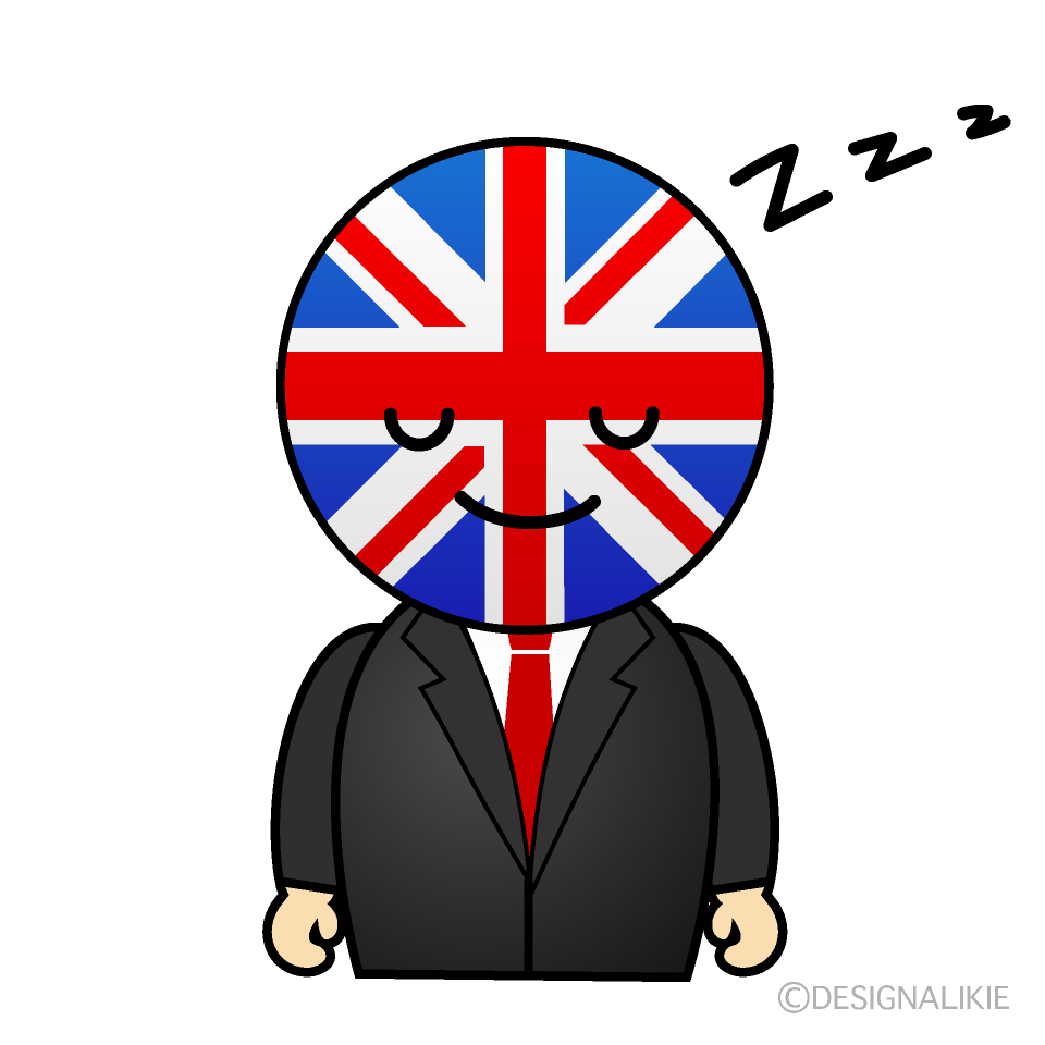 かわいい寝るイギリス人イラスト