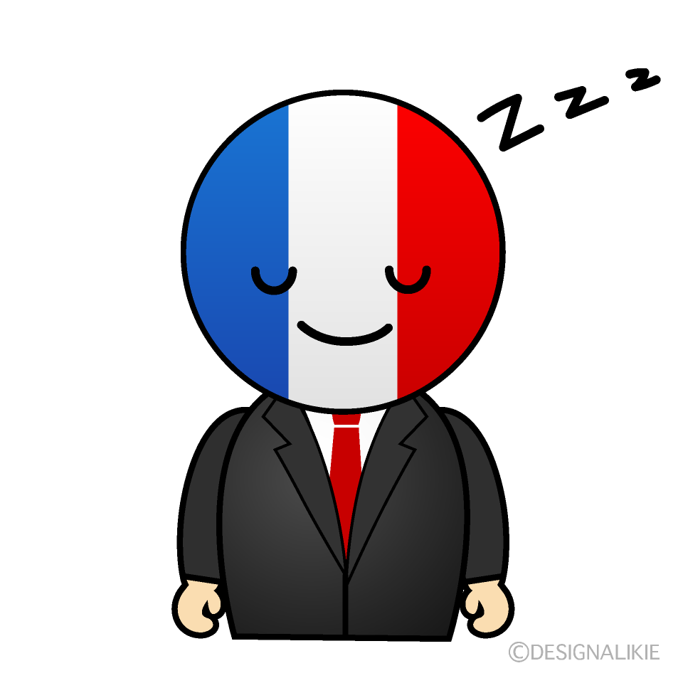 かわいい寝るフランス人イラスト