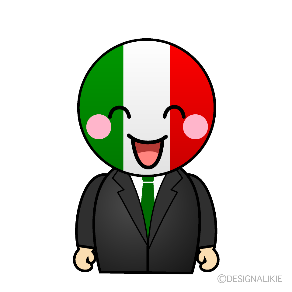 かわいい笑顔のイタリア人のイラスト素材 Illustcute
