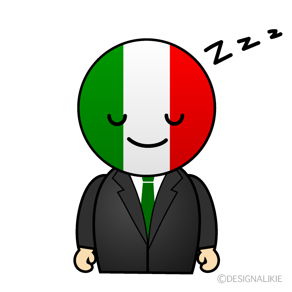 かわいい寝るイタリア人イラスト