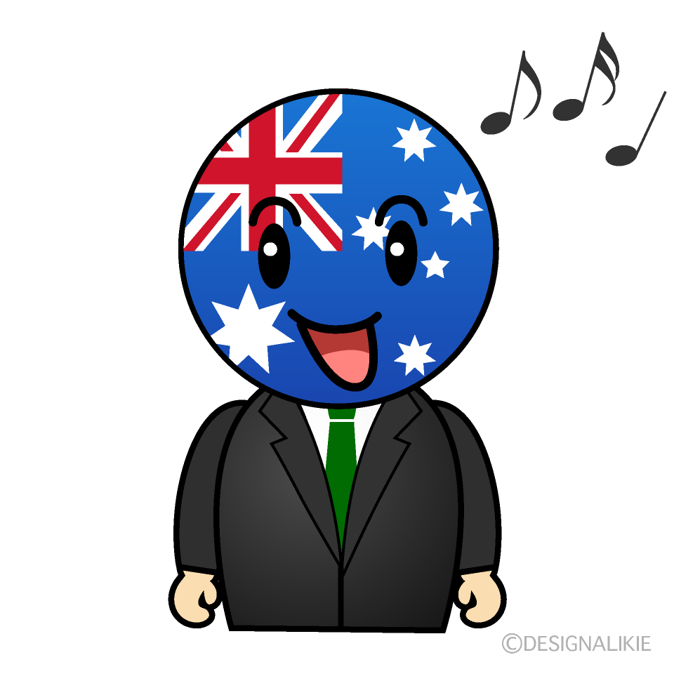 かわいい歌うオーストラリア人イラスト
