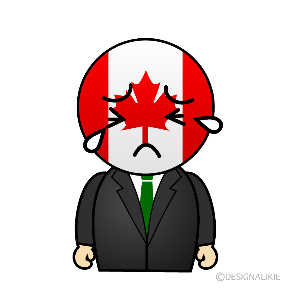 かわいい泣くカナダ人のイラスト素材 Illustcute