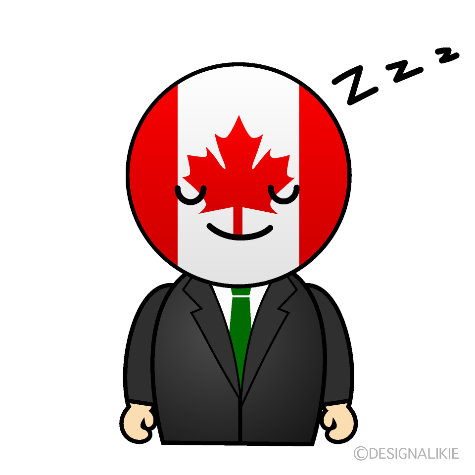 かわいい寝るカナダ人のイラスト素材 Illustcute