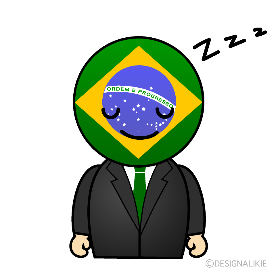 かわいい寝るブラジル人イラスト
