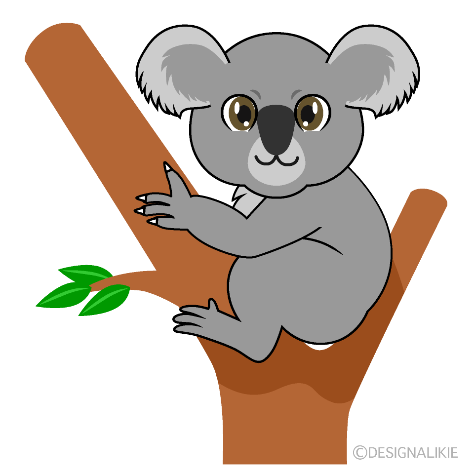 かわいい木のコアラのイラスト素材 Illustcute