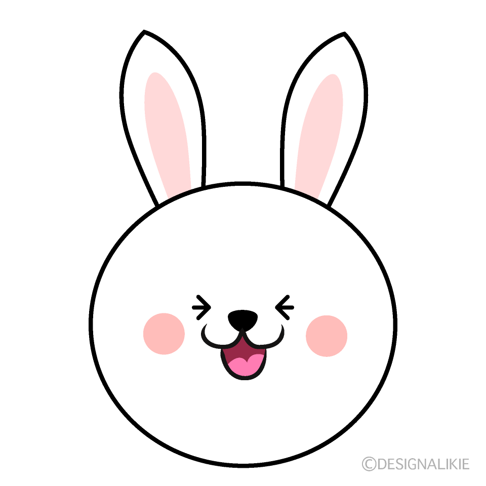 かわいい笑う可愛いウサギ顔イラスト