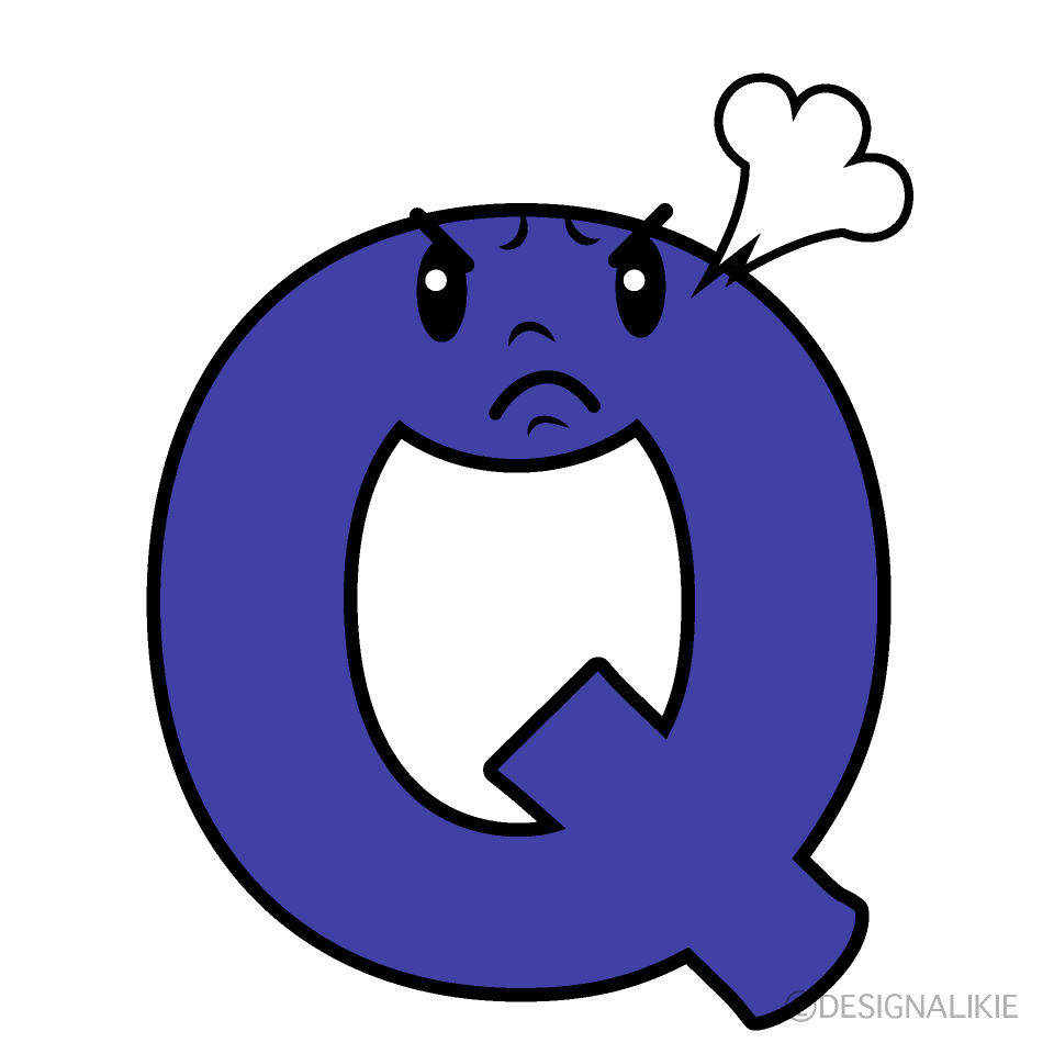 かわいい怒るQイラスト