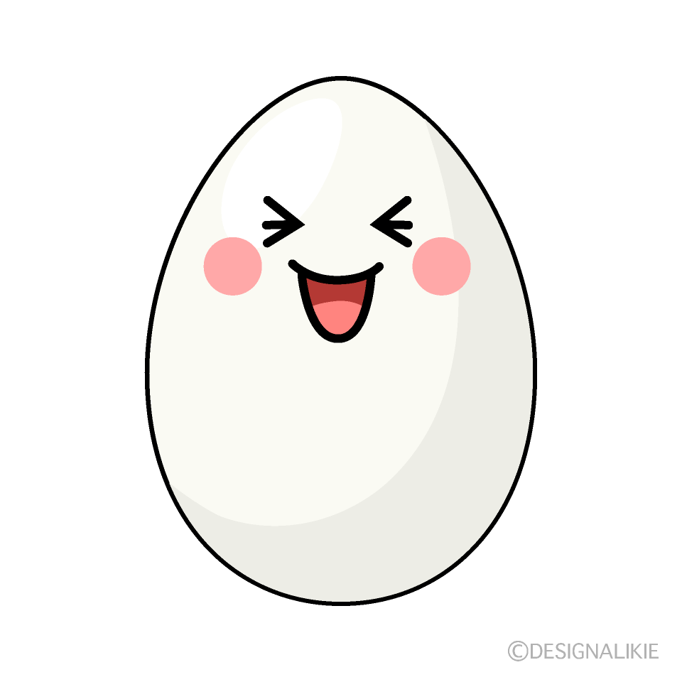 かわいい笑顔の卵のイラスト素材 Illustcute