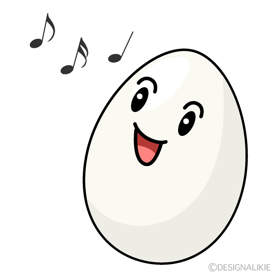 かわいい歌う卵イラスト