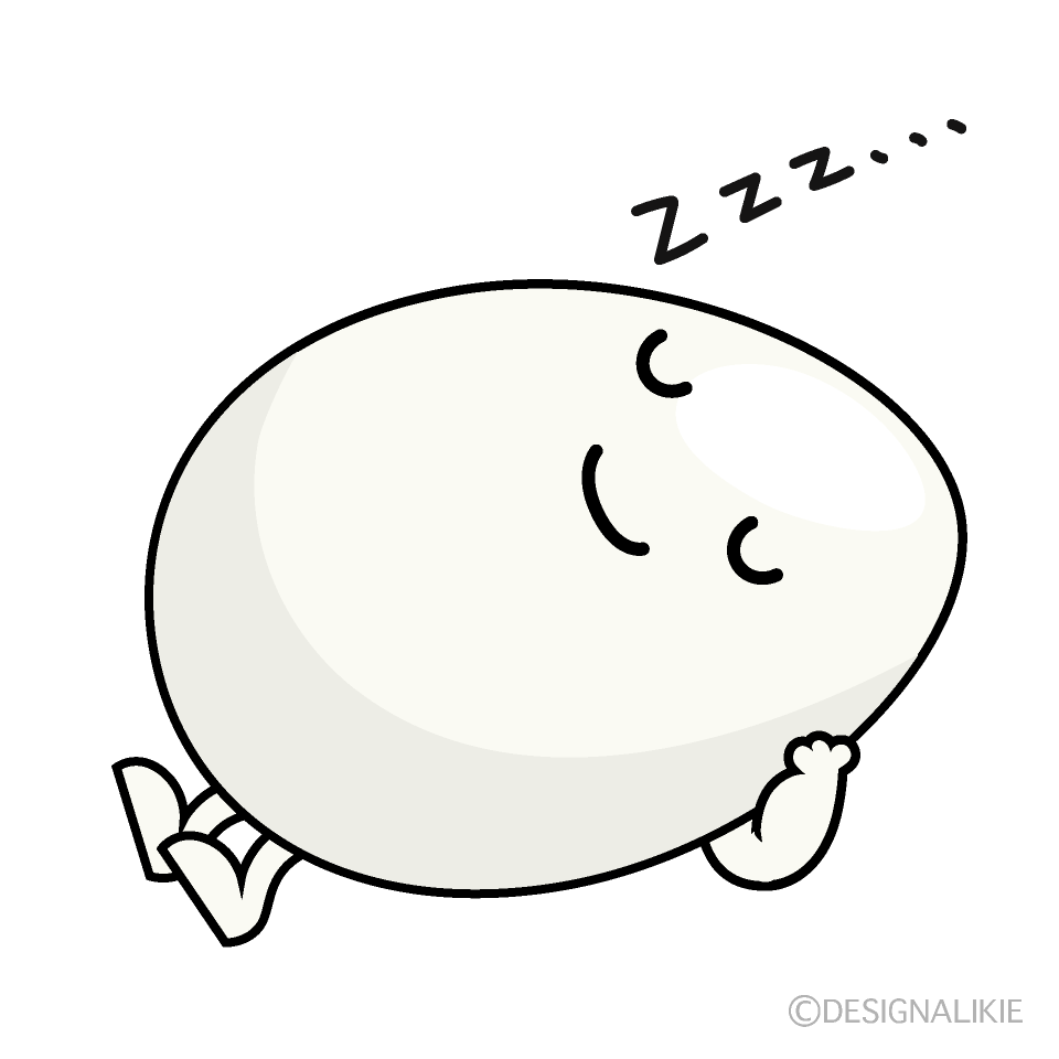 かわいい寝る卵のイラスト素材 Illustcute
