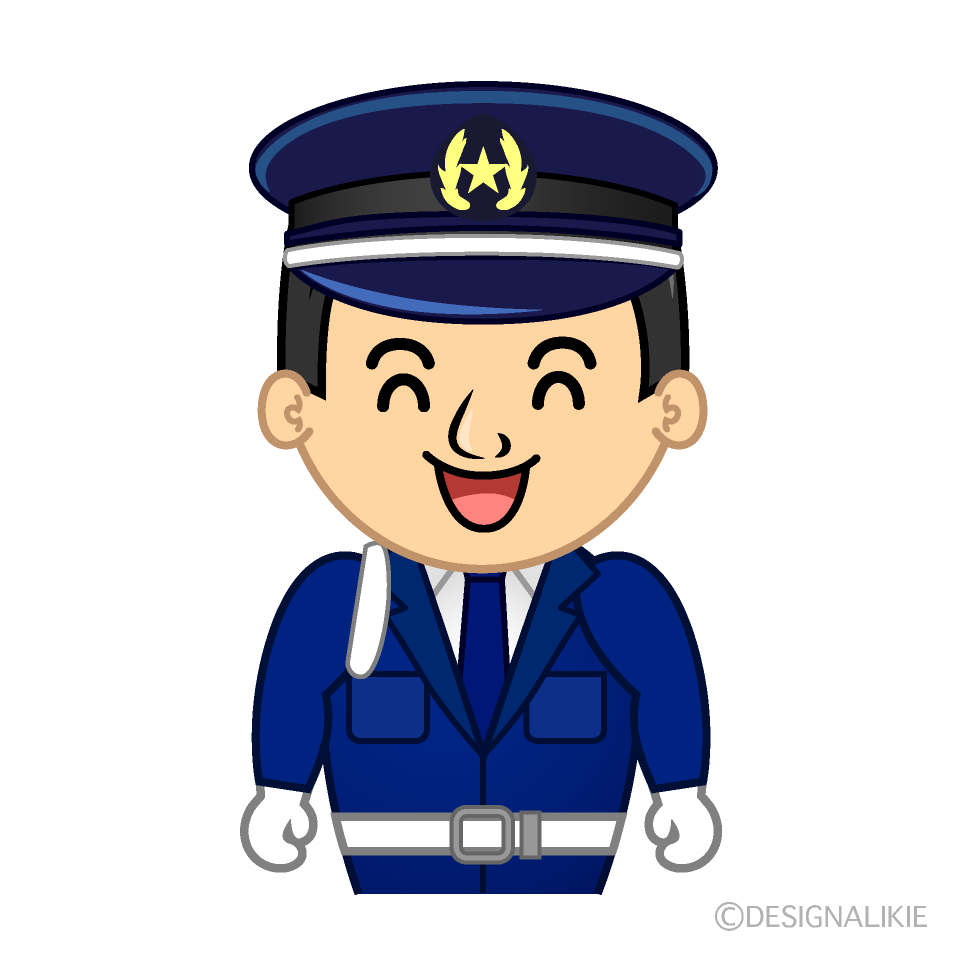 かわいい笑顔の警備員イラスト