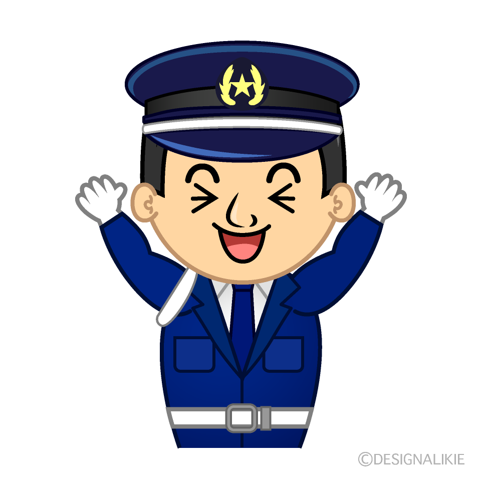 かわいい笑う警備員イラスト