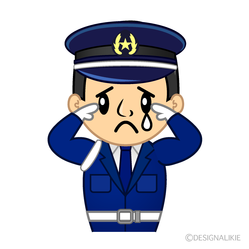 かわいい悲しい警備員イラスト