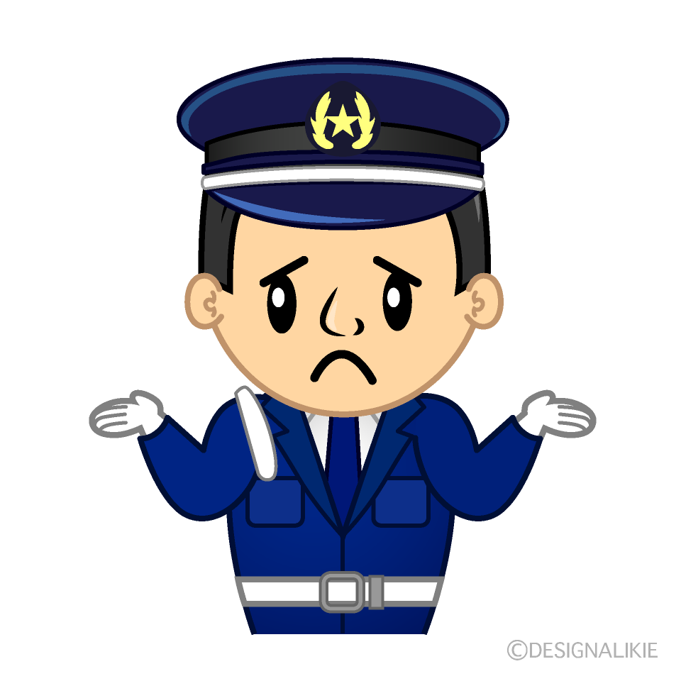 かわいい困る警備員イラスト