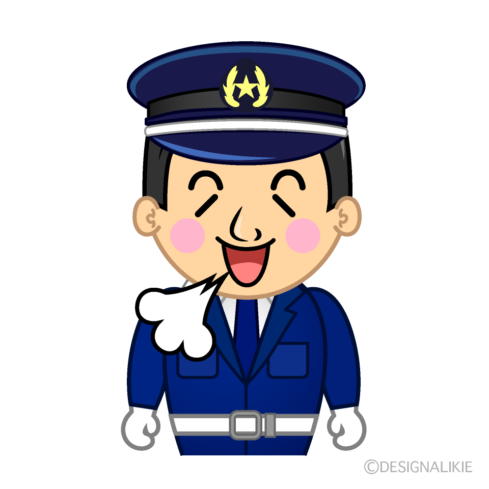 かわいいほっとする警備員イラスト